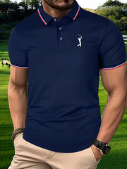 Men's Classic Golfing Graphic Polo Shirt Casual Slightly Stretch