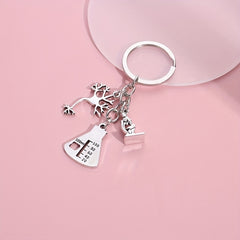 Microscope Keychain Biology Science Chemistry Metal Key Ring Purse Bag
