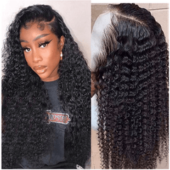 Deep Curly 13x4 Lace Front Human Hair Wig Preplucked with Baby Hair