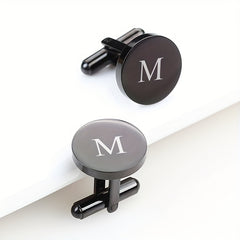 Personalized Stainless Steel Round Cufflinks for Men