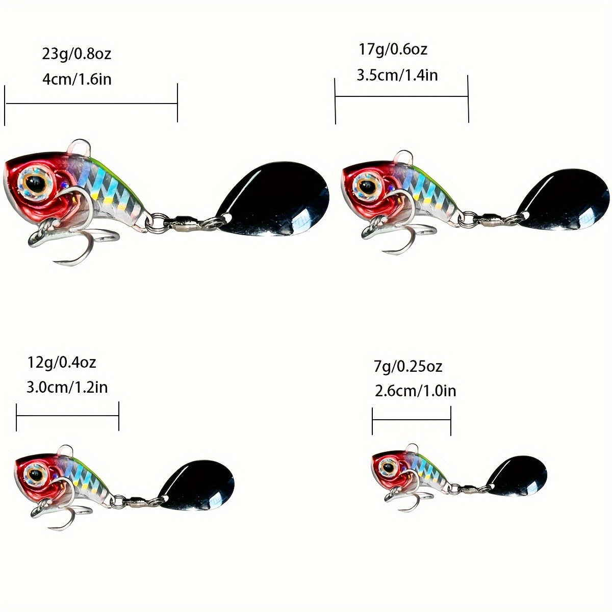 Metal Vibration Bait for Winter Fishing 4 Size Options