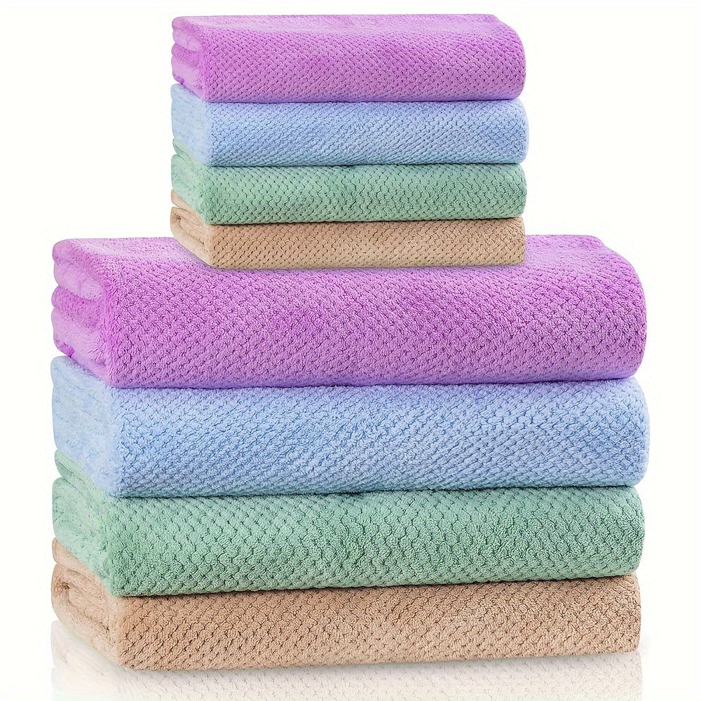 8pcs Microfiber Towel Set for Bathroom, Pool, Beach - Quick Drying