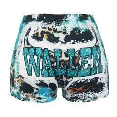 WALLEN Graphic Print Skinny Shorts for Women