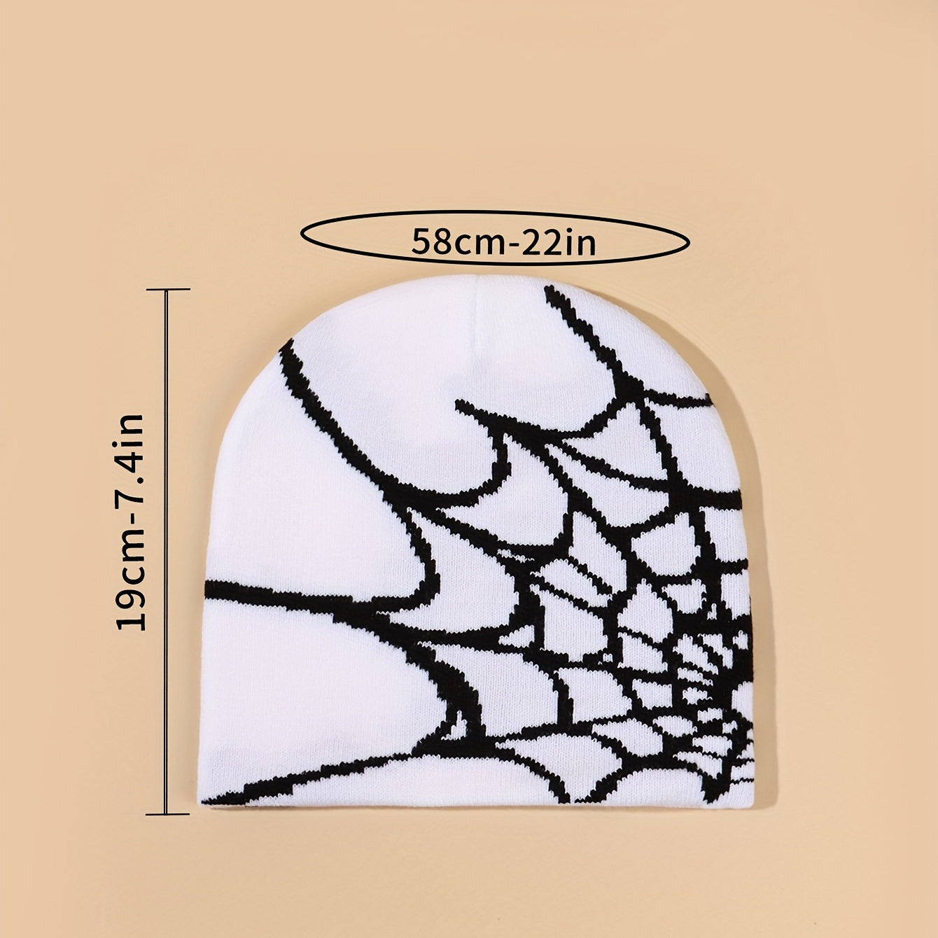 Gothic Spider Web Beanie Hip Hop Unisex Skull Cap Elastic Warm Knit Hat Y2K