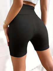 Ribbed Knit High Waist Leggings Casual Solid Leggings