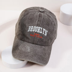 Distressed Denim Baseball Cap Embroidered Women's Sports Hat