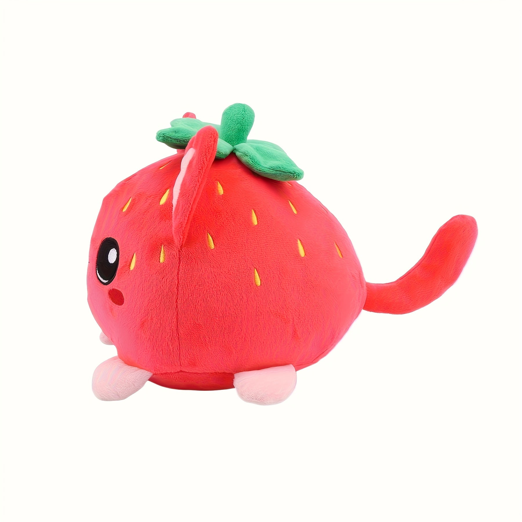 Strawberry Cat Plush Toy Soft Stuffed Animal Red Strawberry Cat Plushie Doll
