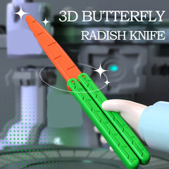 3D Radish Butterfly Gravity Carrot Decompression Toy