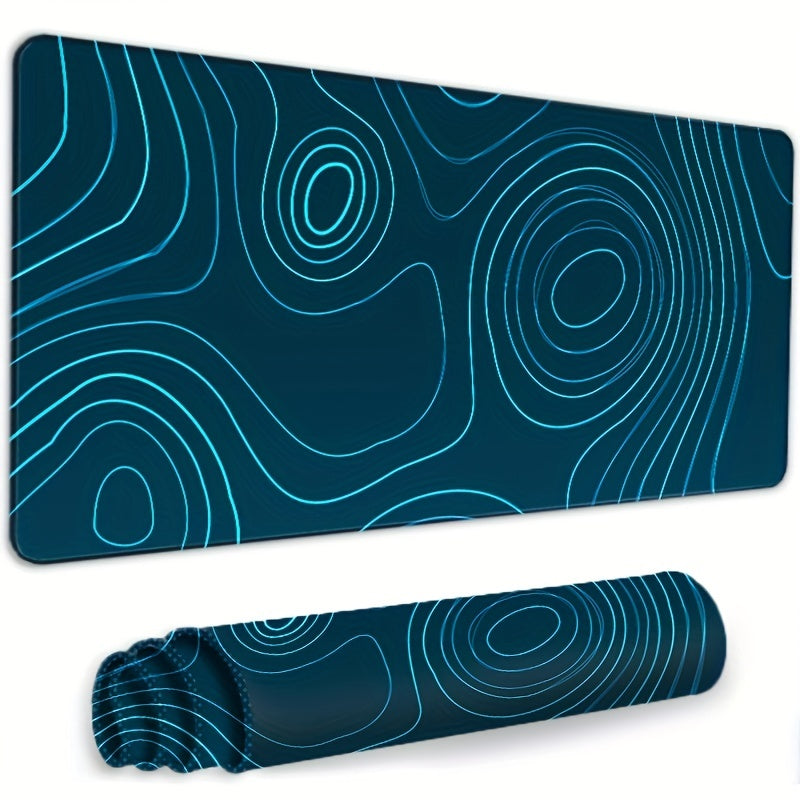 Topographic Mouse Pad XL Keyboard Desk Pad 35.5x15.8in Anti-Slip Rubber Base