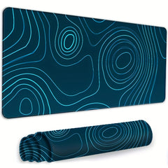 Topographic Mouse Pad XL Keyboard Desk Pad 35.5x15.8in Anti-Slip Rubber Base