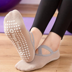 Anti-Skid Cross Strap Backless Yoga Dance Socks with Grips