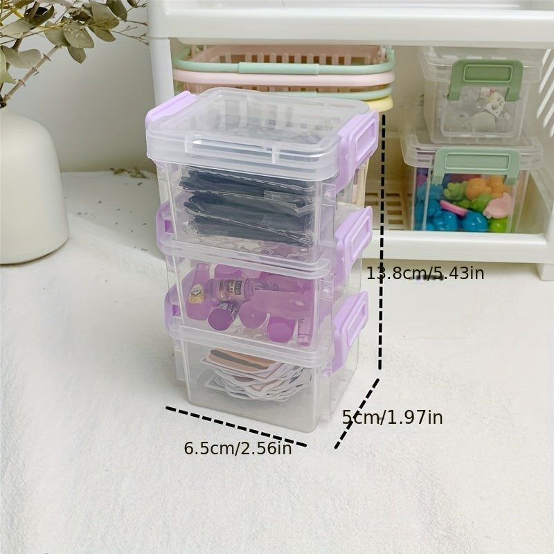 6pcs Small Storage Case Mini Plastic Container Colorful Bead Storage Box