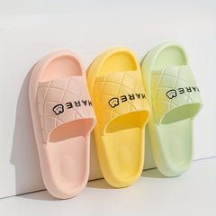 Letter Pattern Slippers Casual Solid Open Toe Soft Sole Shoes