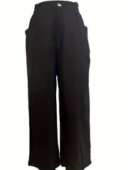 Minimalist Drawstring Wide Leg Pants with Pockets