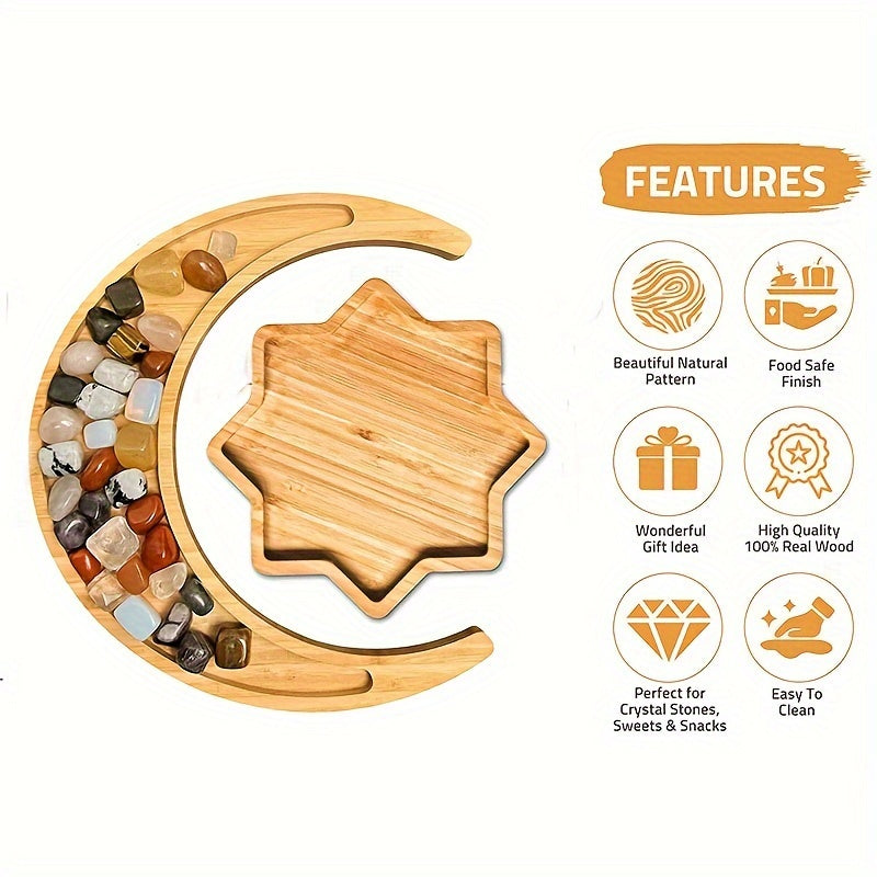 Wooden Tray Crystals & Stones Holder Home Decor