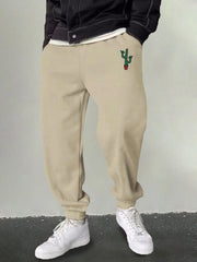 Men's Cactus Print Joggers Stretch Sweatpants