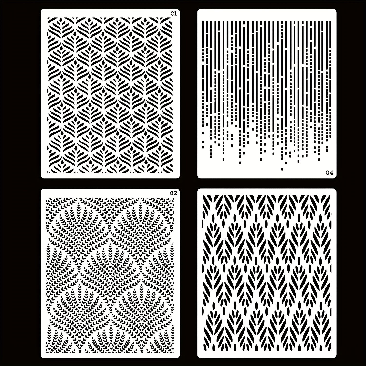 4pcs Wedding Cake Stencils Reusable Cake Decorating Templates DIY Baking