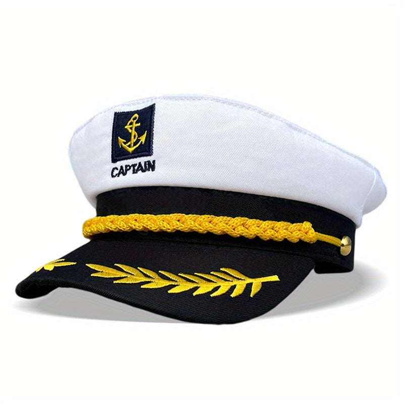 Navy Sailor Hat Outdoor Travel Sun Hat Flat Top Captain Hat