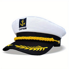 Navy Sailor Hat Outdoor Travel Sun Hat Flat Top Captain Hat