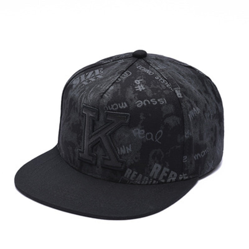 Letter K Snapback Baseball Cap Hip Hop Street