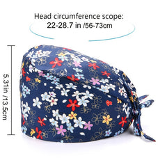 Floral Leopard Print Work Cap Vintage Cartoon Scrub Cap