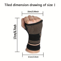 2 PCS Copper Wrist Compression Sleeves Elastic Wrist Support Sleeve