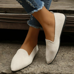 Women's Pointed Toe Moccasin Flats Slip On Comfortable Shoes