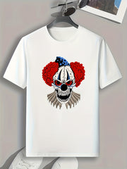 Halloween Scary Clown Pattern Print Men's Sports T-shirt