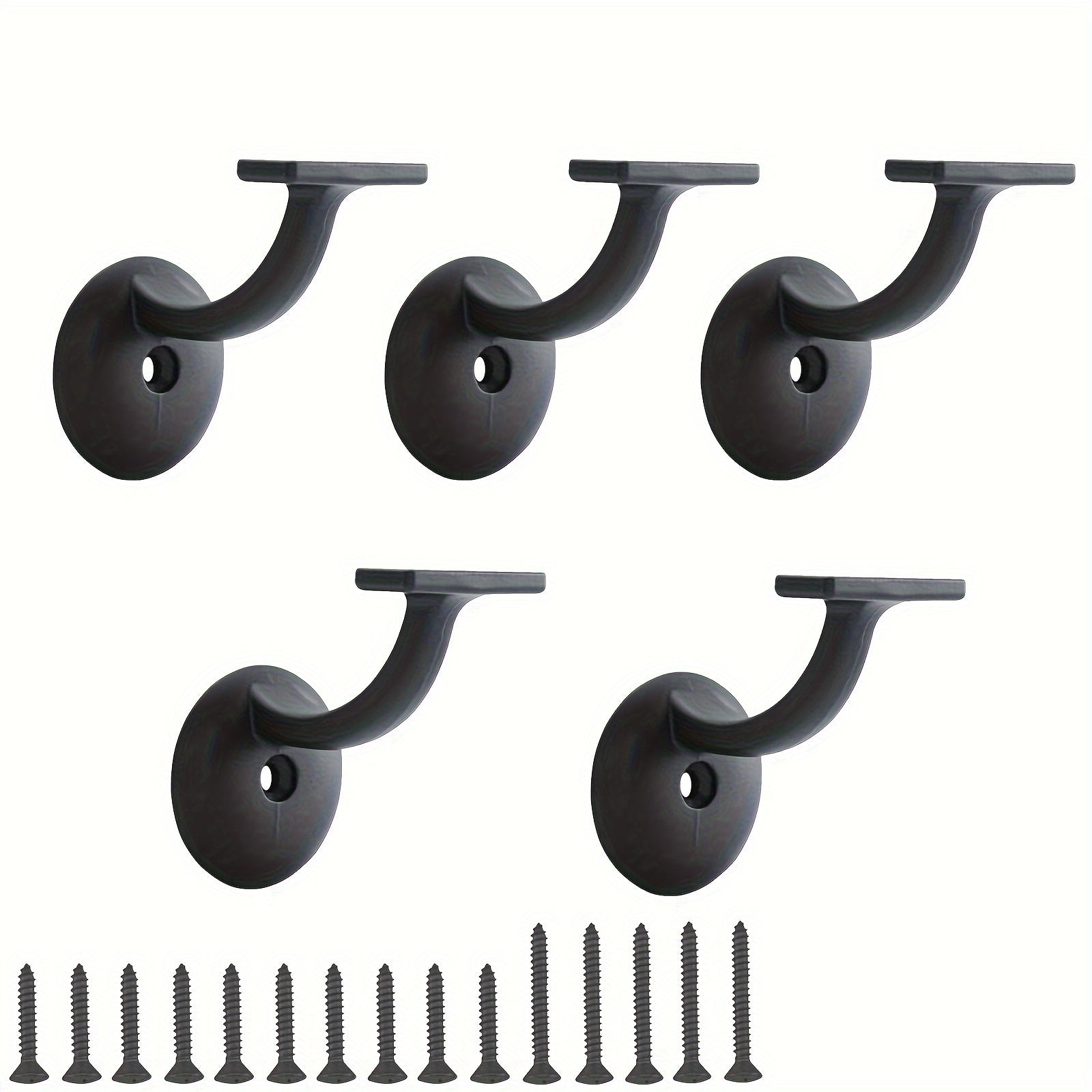5 Sets Handrail Brackets Round Stair Rail Supports with Screws