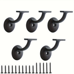 5 Sets Handrail Brackets Round Stair Rail Supports with Screws