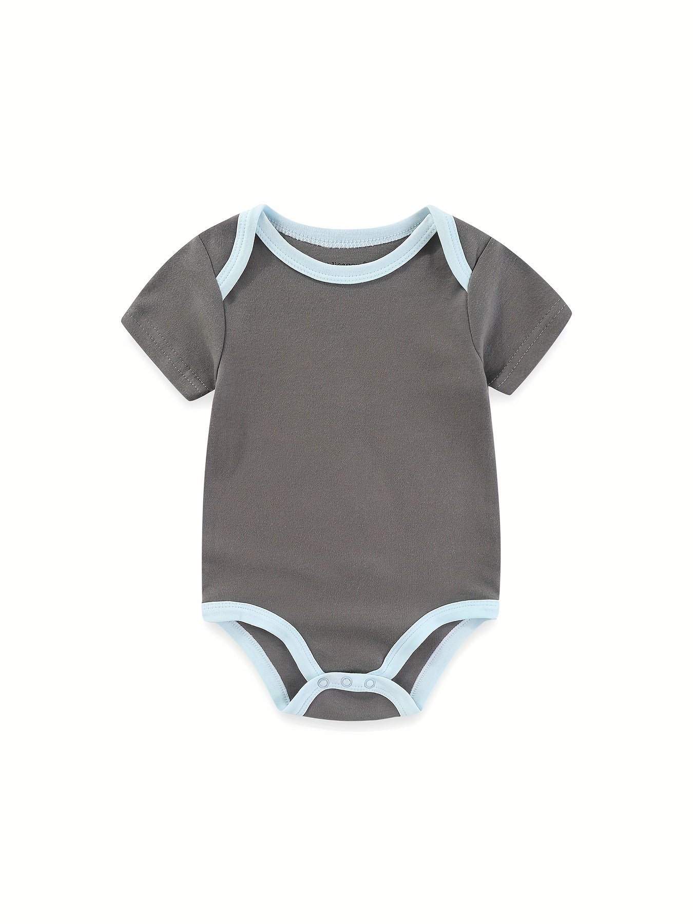 Summer Solid Short Sleeve Baby Bodysuit Cotton Soft 0-12Months Unisex
