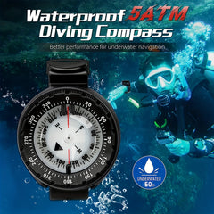Scuba Waterproof Wrist Compass With TPU Band