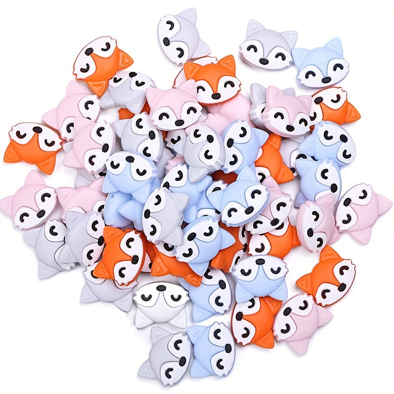 Silicone Teether DIY Necklace Bracelet Bead Set Fox Head