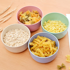 4pcs Portable Plastic Rice Bowls for Camping & Picnics
