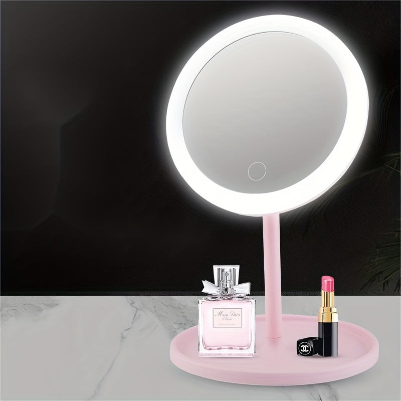 LED Touch Screen Makeup Mirror USB Rechargeable