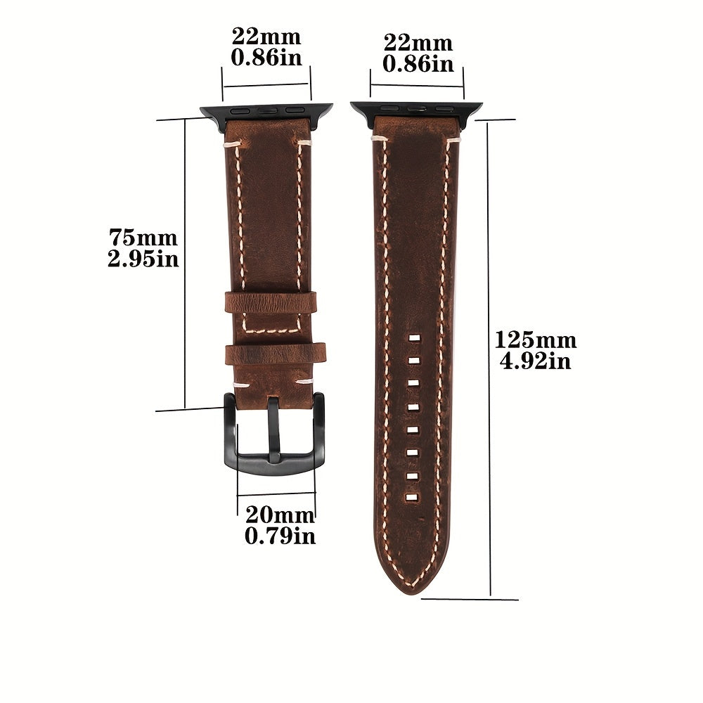 Crazy Horse Leather Iwatch Band Quick Release Retro Italian Cowhide 38-49mm