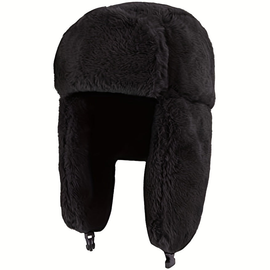 Winter Thick Plush Windproof Warm Earflap Hat for Outdoor Skiing Cycling