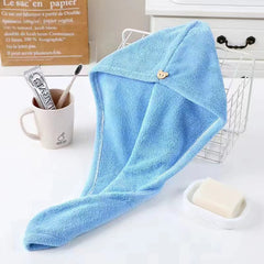 Soft Coral Fleece Hair Drying Towel Cap Easy Absorbent