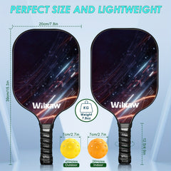 Pickleball Paddles Set with 1 Pair of Paddles, 5 Indoor & 2 Outdoor Balls
