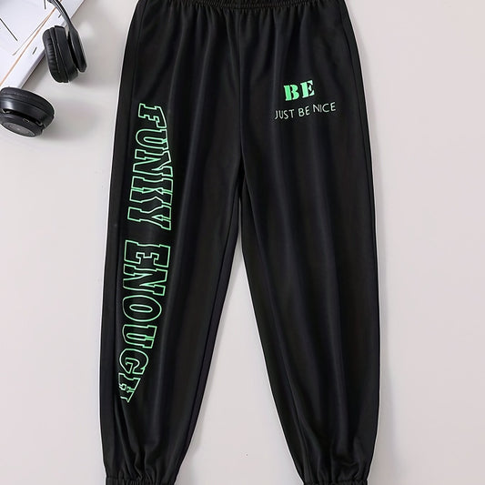 Boy's Funky Graphic Print Jogging Pants for Spring Autumn