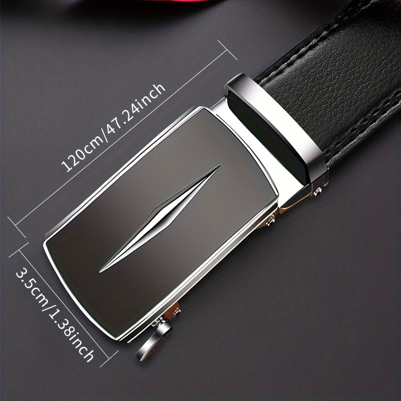 Men's PU Leather Belt Automatic Buckle Pants Belt