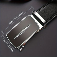 Men's PU Leather Belt Automatic Buckle Pants Belt