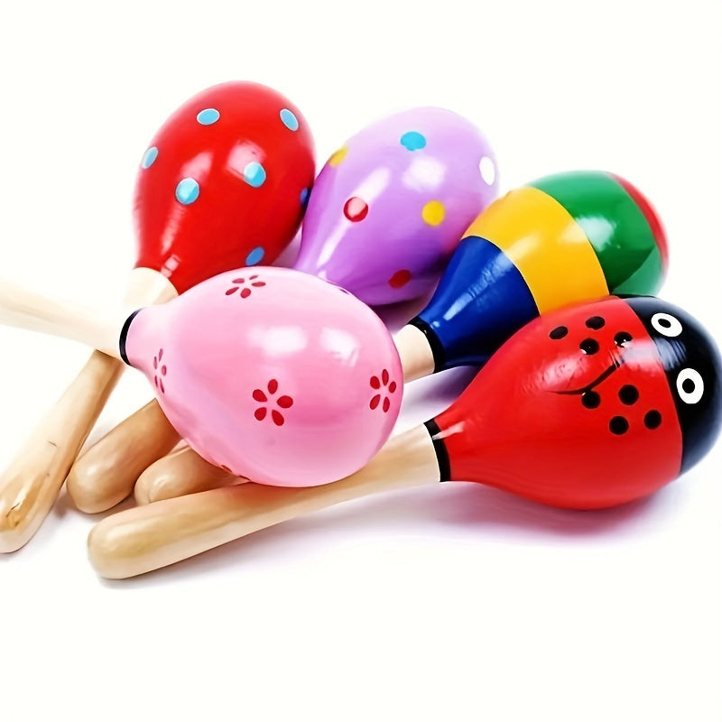 10 Pcs Colorful Wooden Rattles Sand Hammer Holiday Sand Hammer