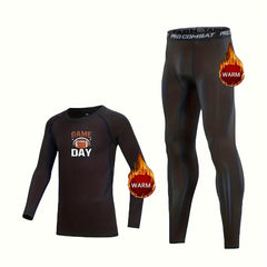 2pcs Kids Football Thermal Compression Sets Shirt & Pants