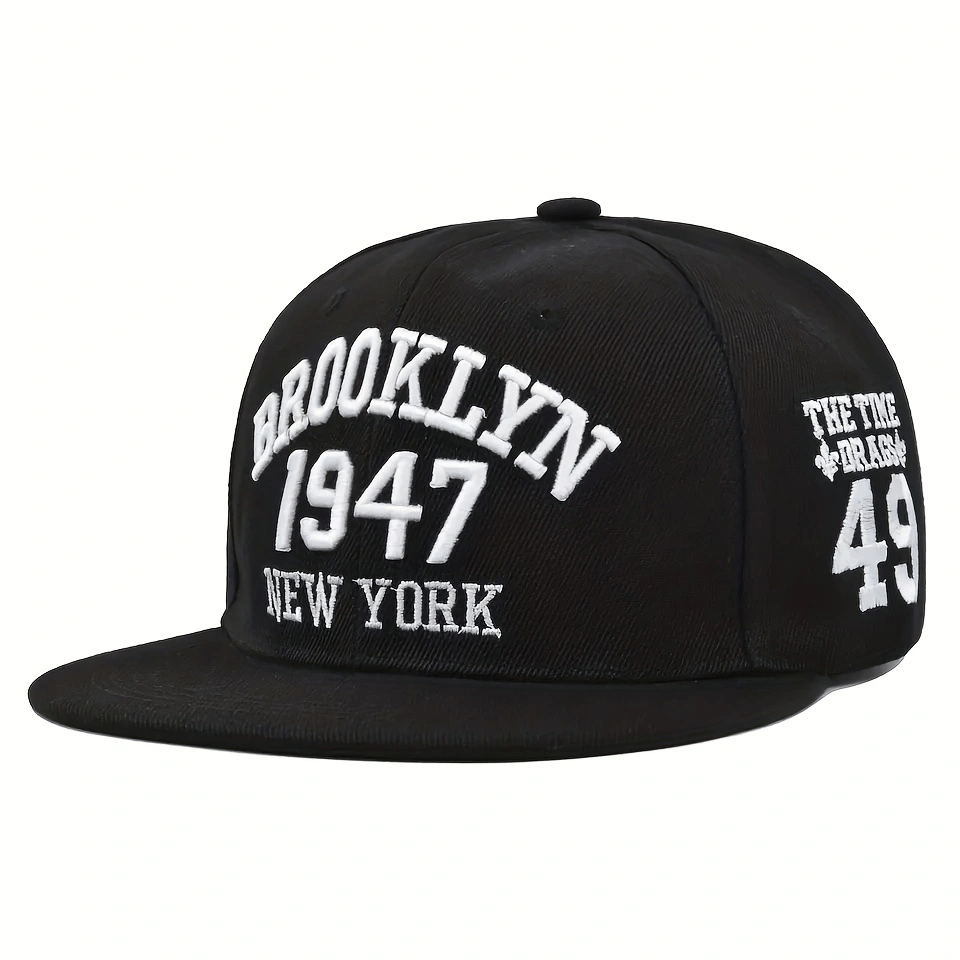 Brooklyn York Pattern Hip Hop Snapback Cap Streetwear Flat Brim Baseball Cap