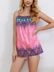 Floral Print Spaghetti Strap Top Boho Sleeveless Cami Top