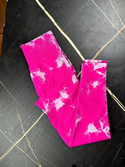 2pcs High Waist Tie Dye Yoga Shorts for Women