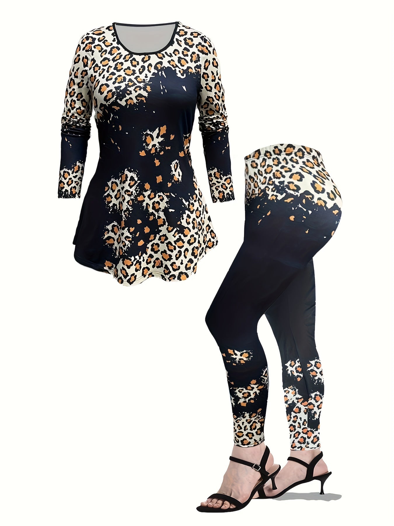 Leopard Print Top & Leggings Set