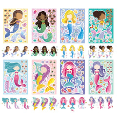 Mermaid Sticker Sheets Set - DIY Mix And Match Face Stickers