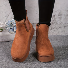 Women's Plush Inner Thermal Chelsea Boots Slip On Ankle Boots